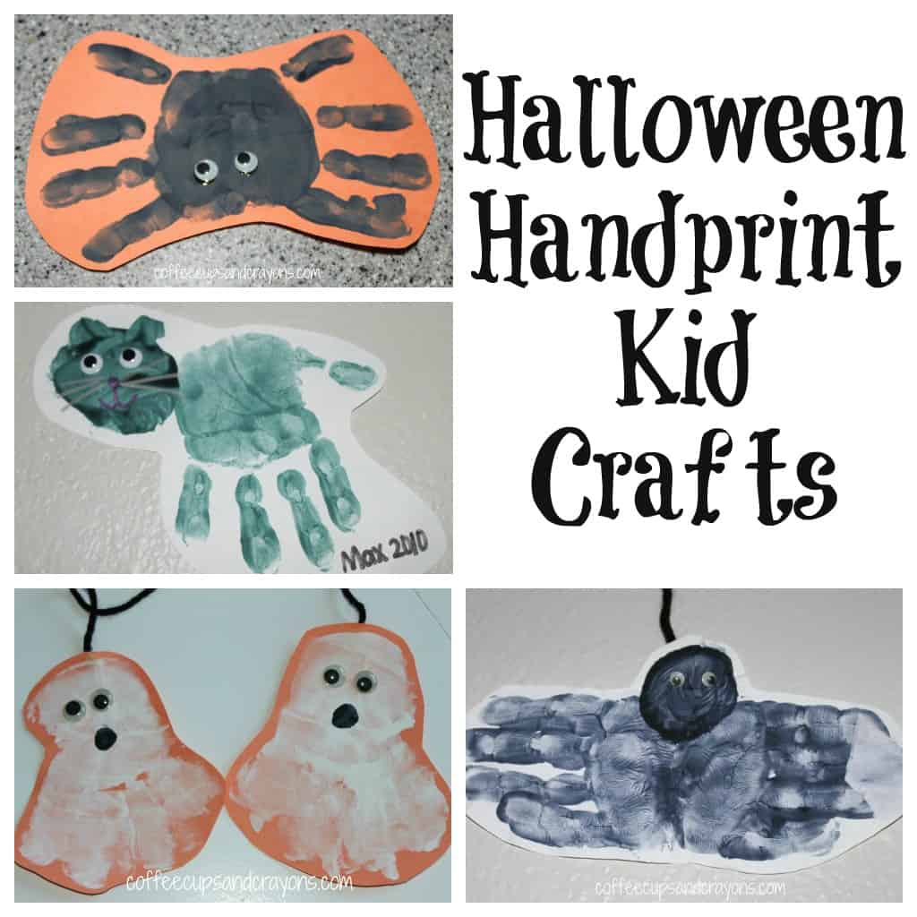 Handprint Kid Crafts for Halloween - Coffee Cups and Crayons