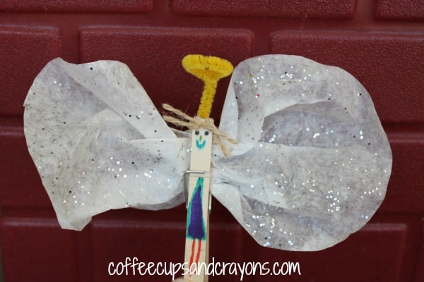 How to Make a Clothespin and Coffee Filter Angel Ornament