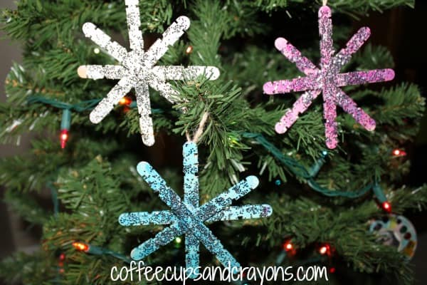 Homemade Snowflake Craft Stick Ornaments