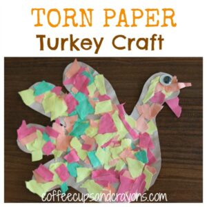 Thanksgiving Kids Craft: Torn Paper Turkeys - Coffee Cups and Crayons