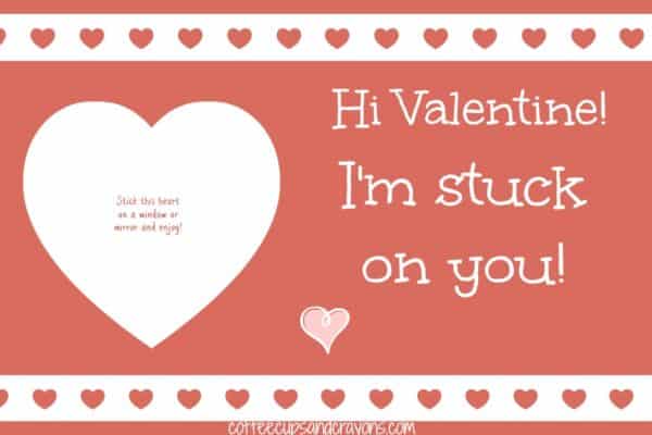 Red Stuck on You Valentine for Kids: Free Printable Card