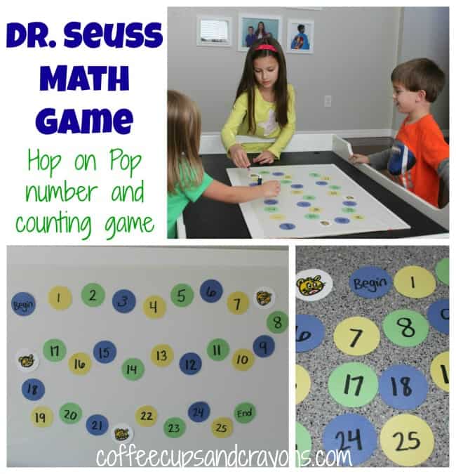 Dr. Seuss Math Game: Hop on Pop Counting Game from Coffee Cups and Crayons