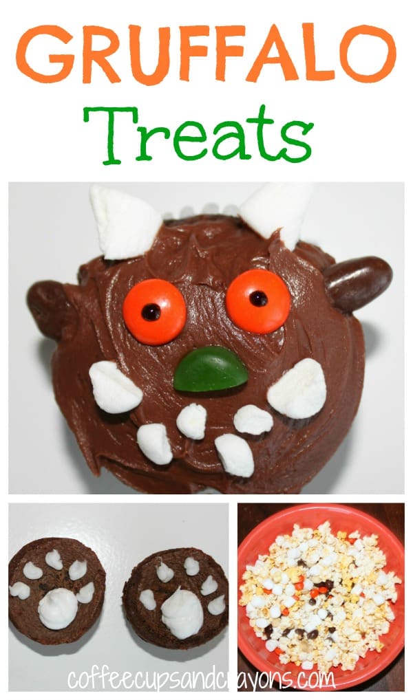 Gruffalo Party Food: Cupcakes, Brownie Bites, and Popcorn Mix!