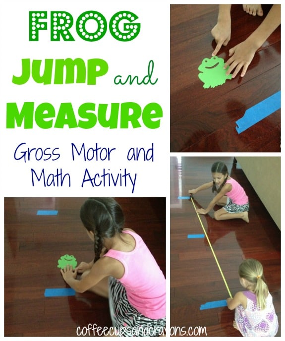 Frog Jump! A math measurement and gross motor and activity for preschool.