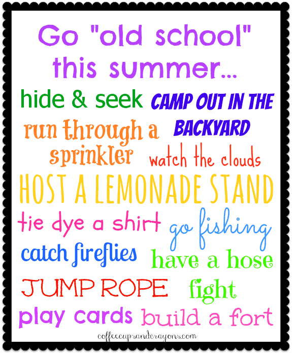 "Old school" bucket list for summer! A huge list of activities for children that we used to love when we were little!