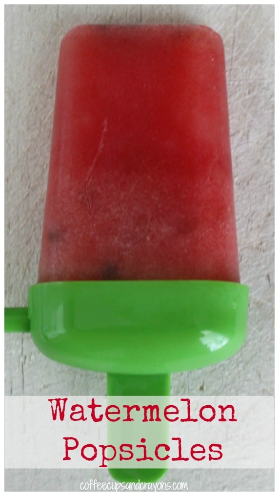 Watermelon Popsicles!  Healthy kids snack that is super healthy and you only need 2 ingredients! YUM!