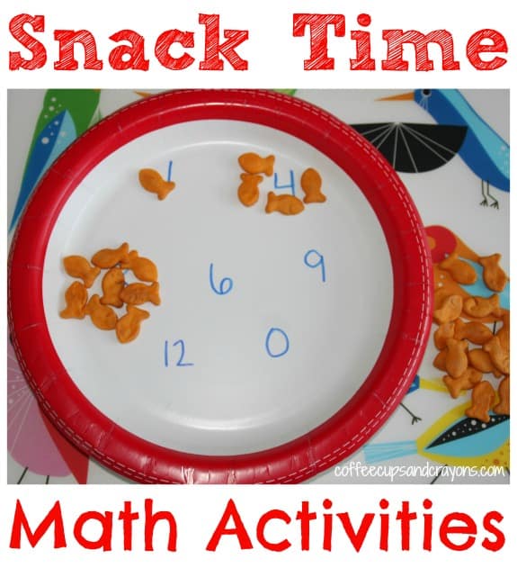 Use Snack Time for Practice Math Skills Needed for Kindergarten!  Gets kids to practice one to one correspondence, counting, math patterns, and more in a FUN way!