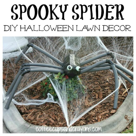 DIY Spooky Spider Lawn Decor