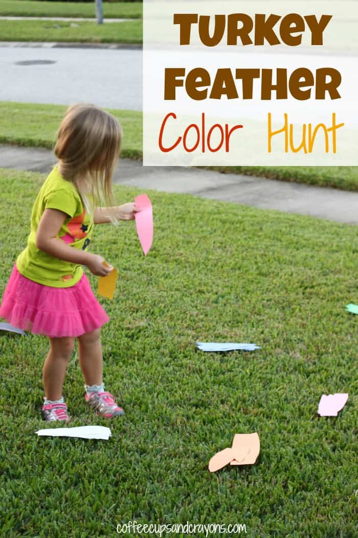 Turkey Feather Color Hunt and Math Pattern Activity for Kids!