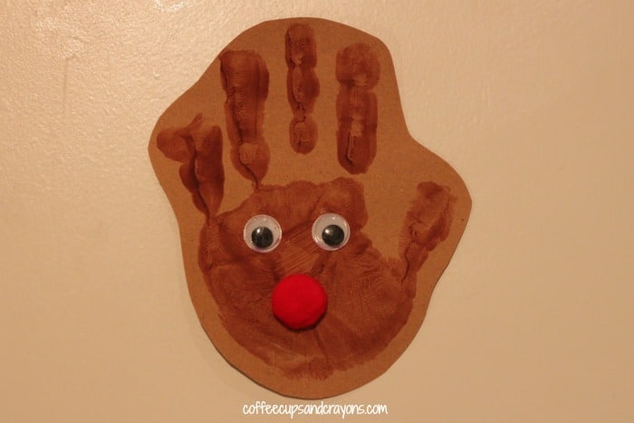 DIY Reindeer Handprint Ornament Craft for Kids | Coffee ...
 Reindeer Handprint Ornament