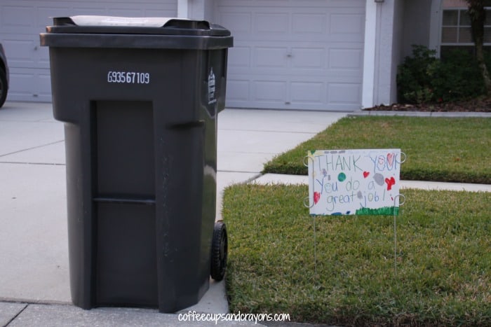 Act of Kindness for Kids--Thank You Sign for Garbage Collectors