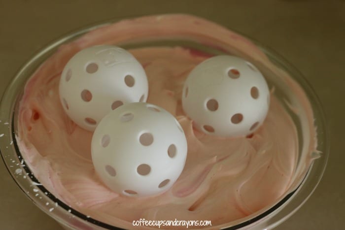 Use wiffle balls and shaving cream to snow paint!