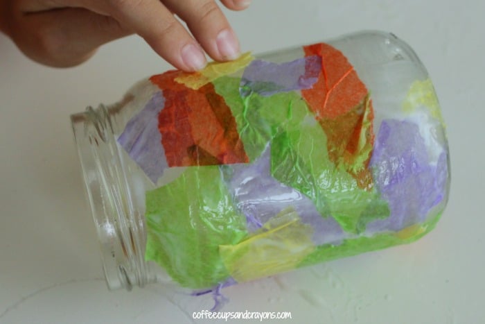 Tissue Paper Vase Craft for Mother's Day