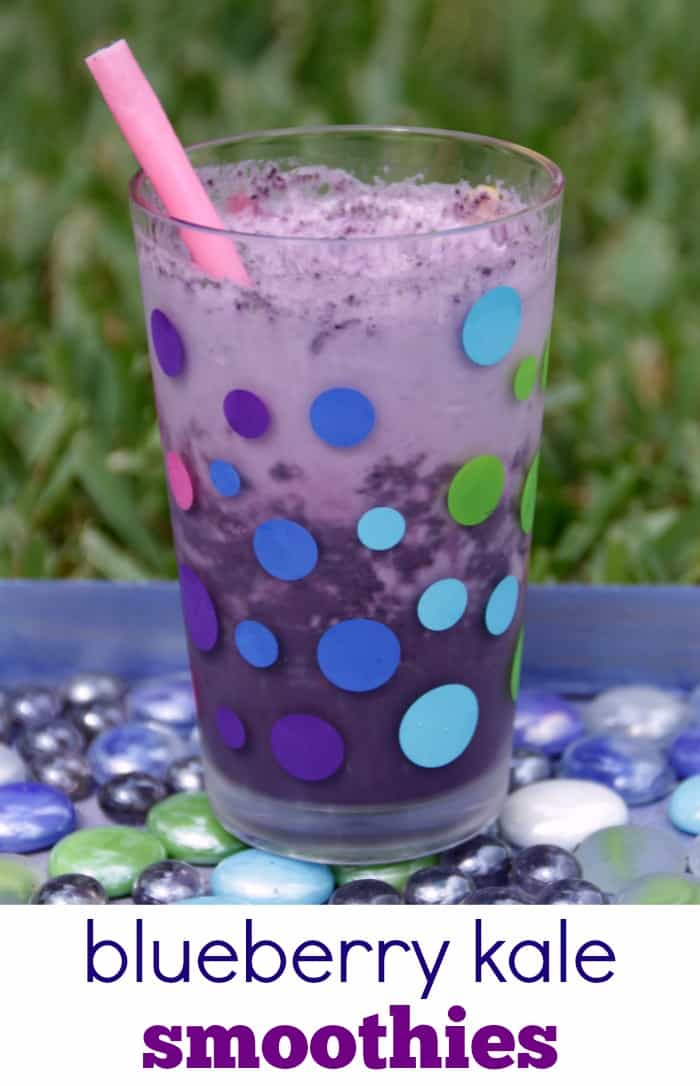Blueberry Kale Smoothie Recipe for Kids! Healthy and yummy!