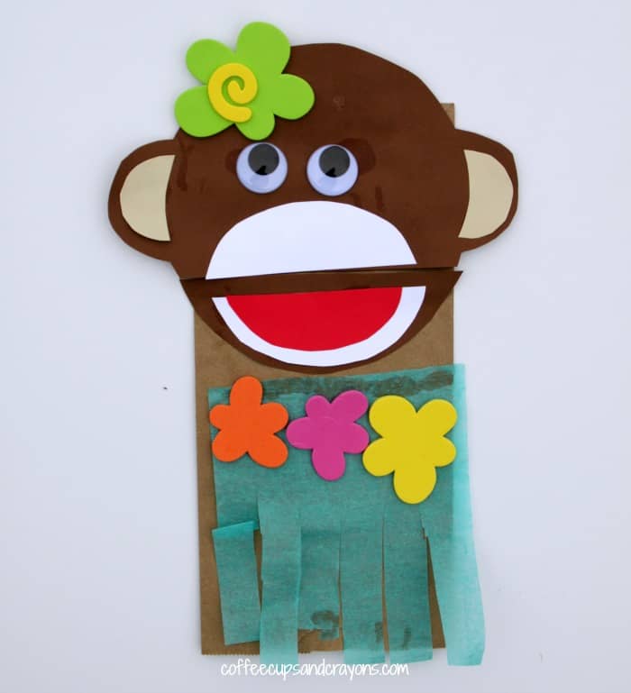 Luau Crafts for Kids! Make a Hula Monkey Puppet!