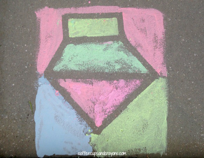 Sidewalk Chalk Paint Tape Resist Art Activity for Kids!
