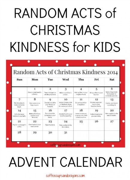 Free Printable RACK Advent Calendar for Kids! Spread some kindness this Christmas!
