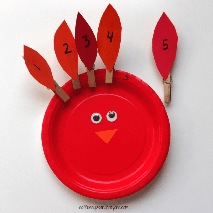 Number matching turkey busy bag for preschool!