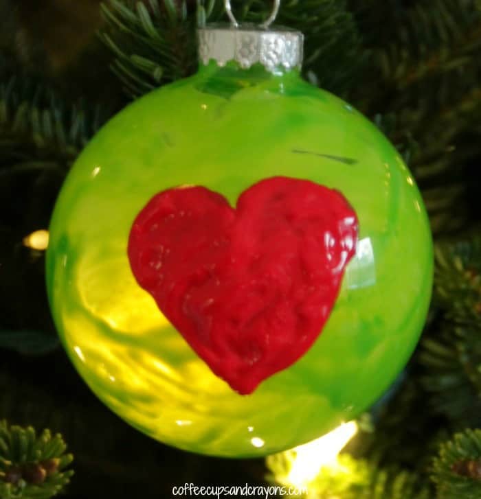 Homemade Grinch Christmas Ornament Craft for Kids
