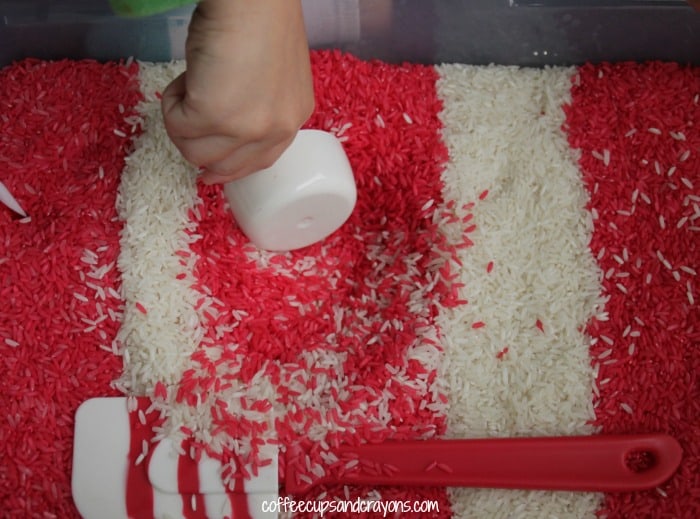 Peppermint Scented Rice Sensory Bin for Kids
