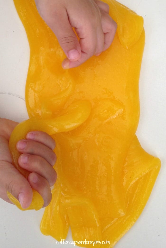 Happy Day Slime! This scented slime recipe is a full sensory experience that will have you smiling!
