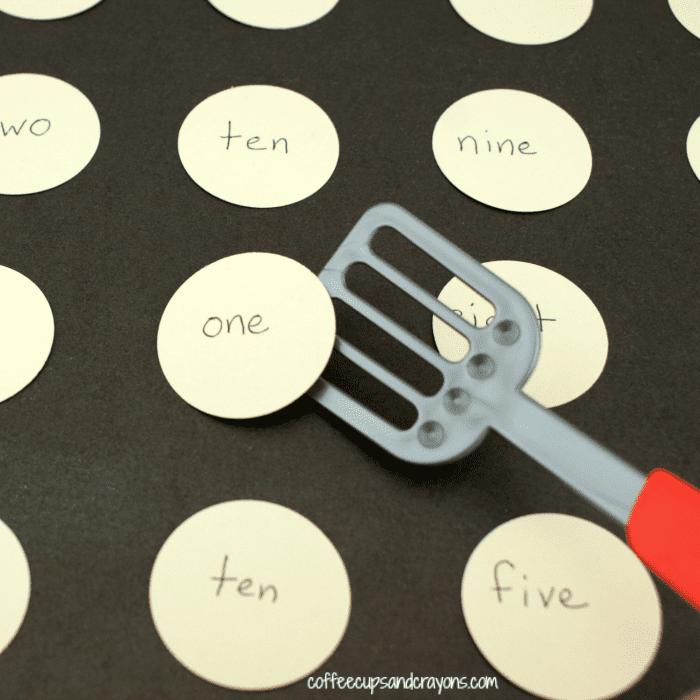 Fun number match pancake game to teach kids number words!