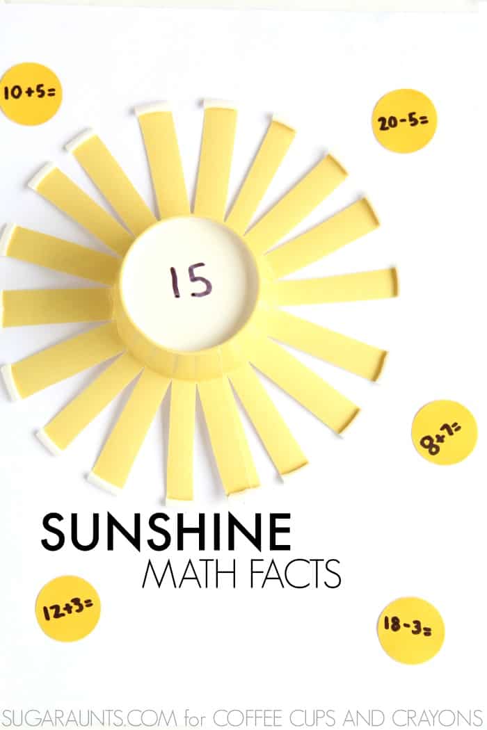 Sunshine math facts game for kids