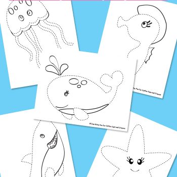 Ocean Animals Tracing Coloring Pages