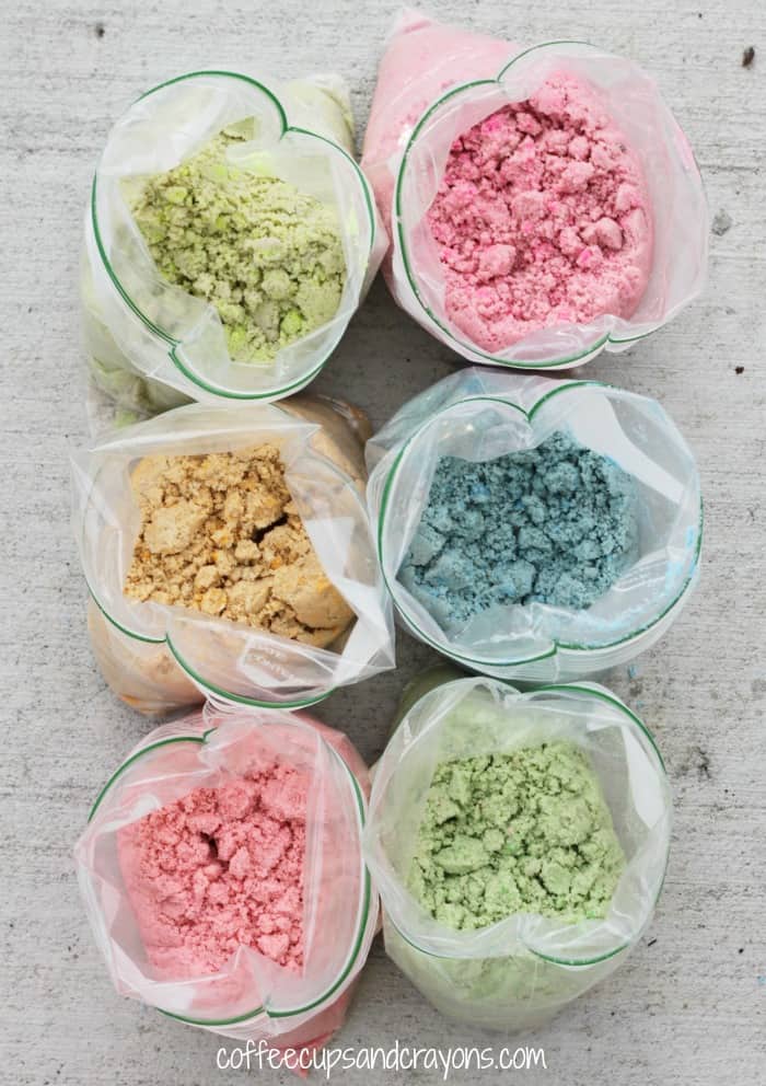 You can dye sand for sensory play and sand art! It's so easy!