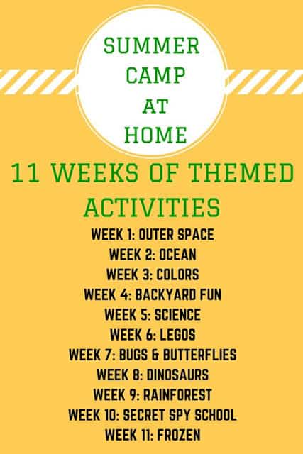 Free and FUN Summer Camp at Home series! 11 weeks of ideas to keep kids busy and having fun!