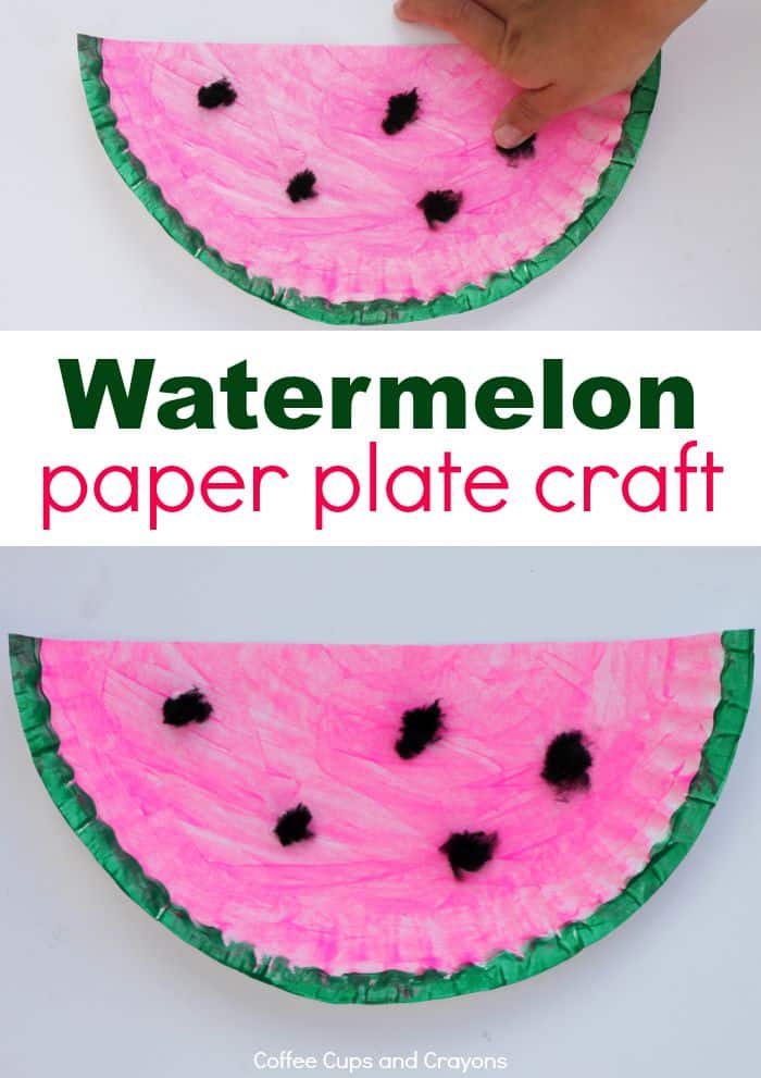 Easy watermelon paper plate craft for summer!