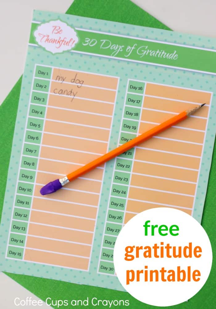30 Days of Gratitude! An easy way to teach kids to be more thankful--free printable makes it so good!
