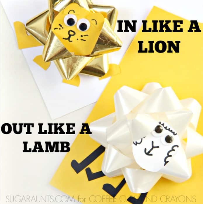 Kids will love to make this lion and lamb craft for Spring!