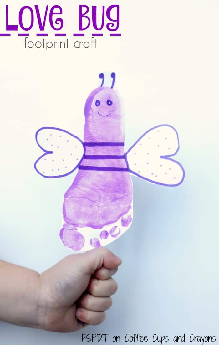 love bug footprint puppet craft for kids 