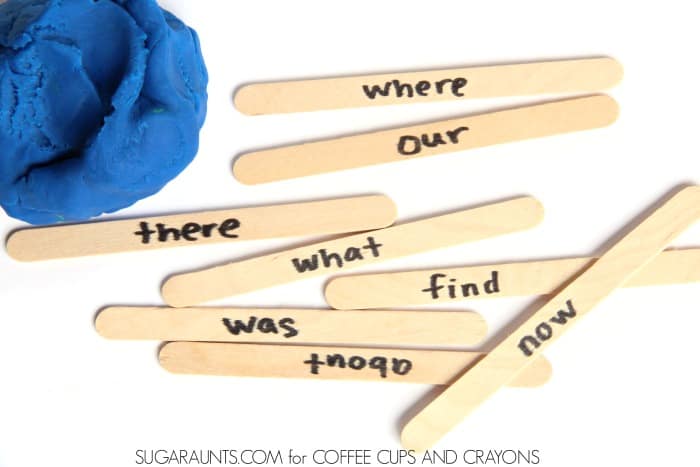 Kindergartner and grade school kids can work on sight words with this sight word building activity!