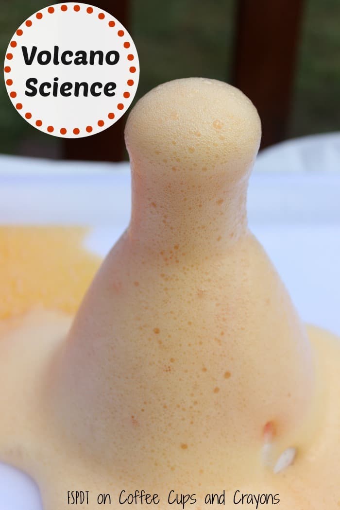 Volcano Science Experiment for Kids! There's a reason it's a classic--try it at home today! (Science behind the eruption in the post.)