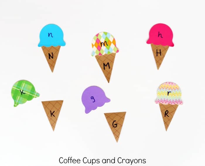 Ice Cream Cone Alphabet Matching Game for Kids--make a great busy bag!