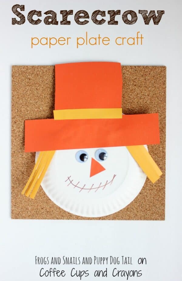 Scarecrow Paper Plate Craft - Coffee Cups and Crayons