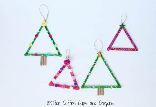 Popsicle Stick Christmas Tree Craft - Coffee Cups and Crayons