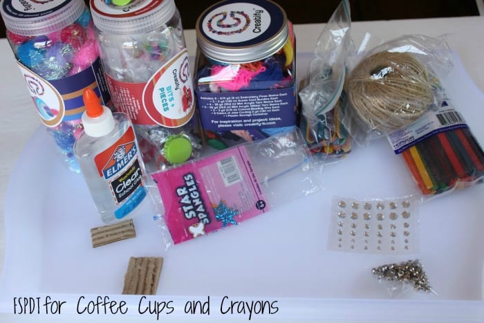 supplies for Popsicle stick tree craft 