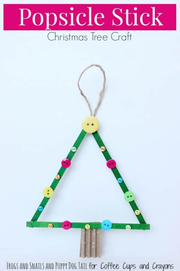 Popsicle Stick Christmas Tree Craft - Coffee Cups and Crayons