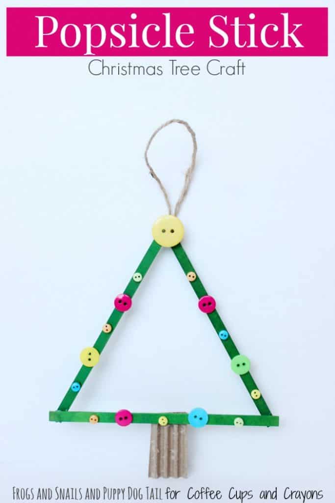 Popsicle Stick Christmas Tree Craft - Coffee Cups and Crayons