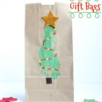 Christmas Tree Footprint Gift Bag