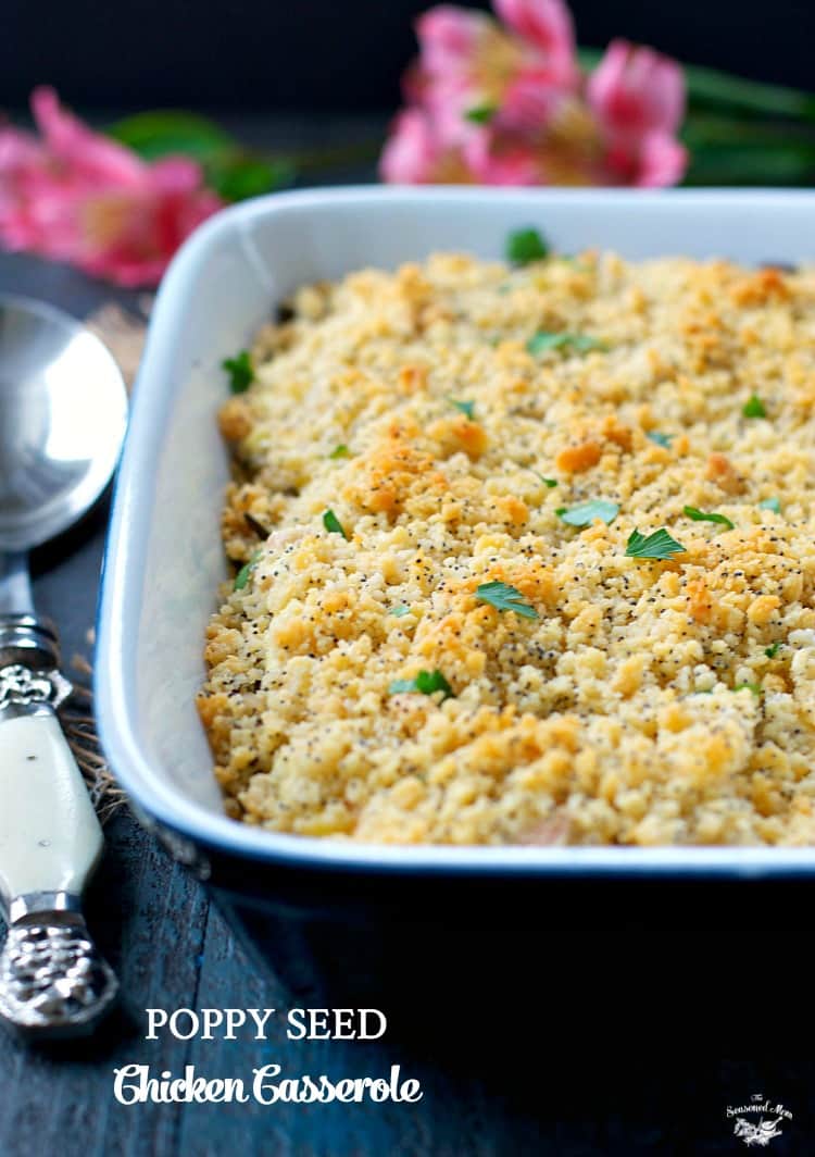 Aunt Barbara's Poppy Seed Chicken Casserole is an easy dinner and a perfect comfort food freezer meal for busy weeknights!