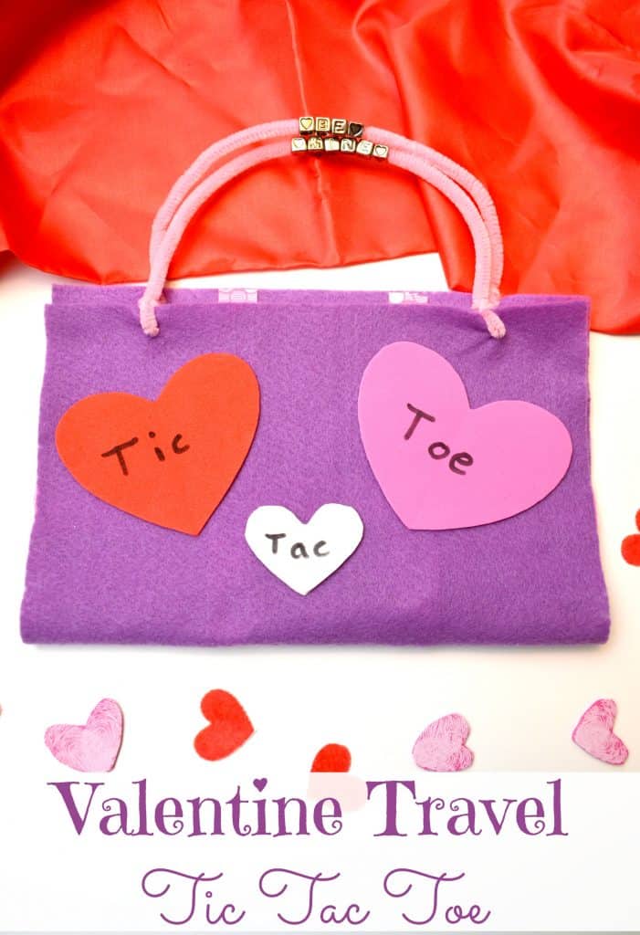 Easy to make and fun to play Valentine's Day tic tac toe busy bag!