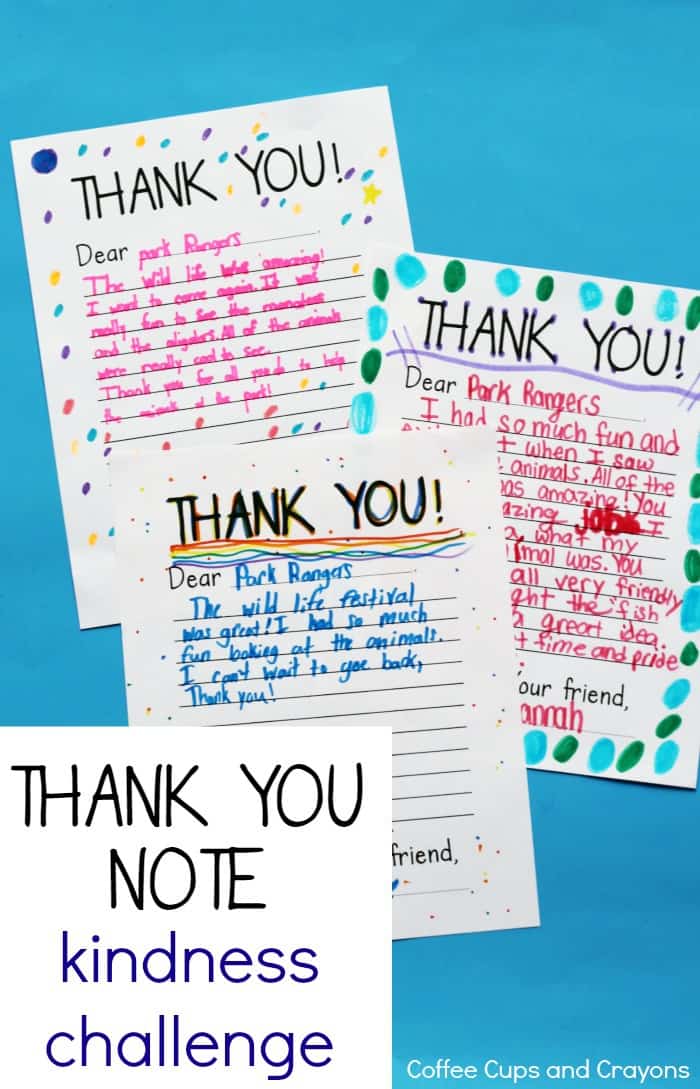 Use these free printable thank you notes to take the thank you note kindness challenge with your kids!