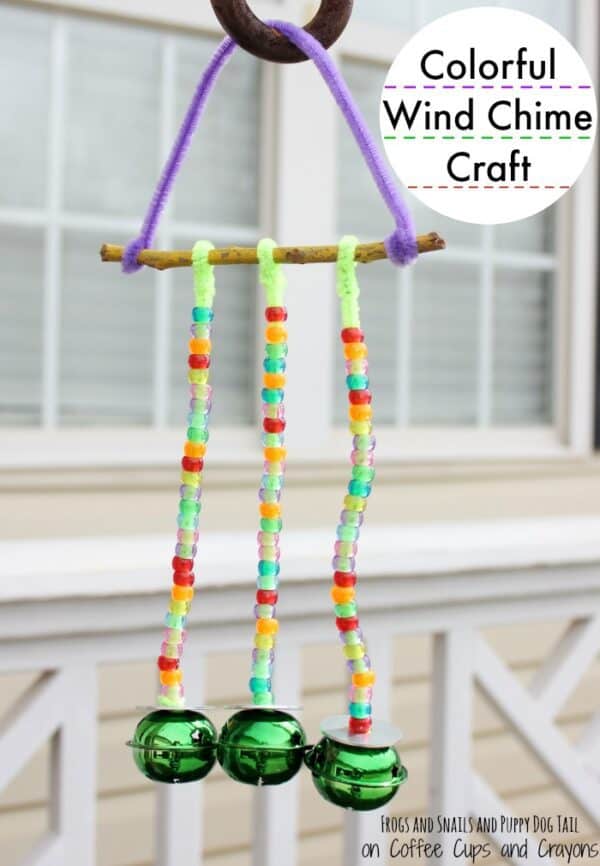 Colorful Wind Chime Craft Coffee Cups and Crayons