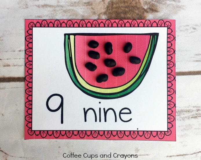 Free Printable Watermelon Counting Cards