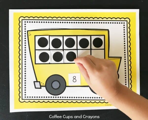 Printable School Bus Ten Frame Activity