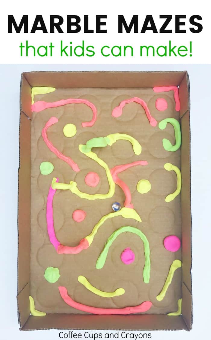DIY Marble mazes for kids to make! A fun STEAM project and boredom buster! #preschoolscience #STEAMplayandlearn #preschoolproject
